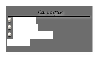  La coque
￼
 Charpente
 Le bordage
 Enduit & ponçage
Finition